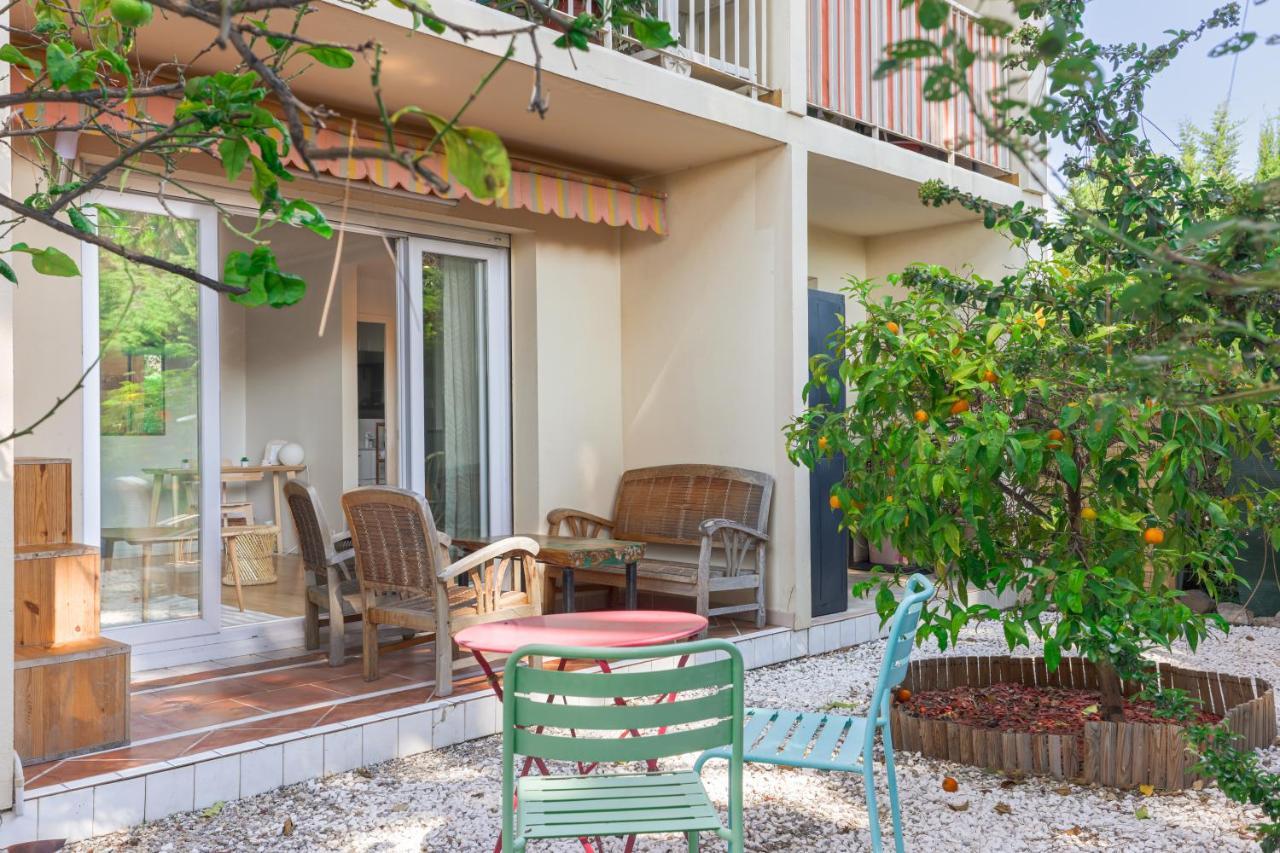 Beauvallon Plage - Magnifique T2 Avec Jardin, Proche Centre, Mer 昂蒂布 外观 照片